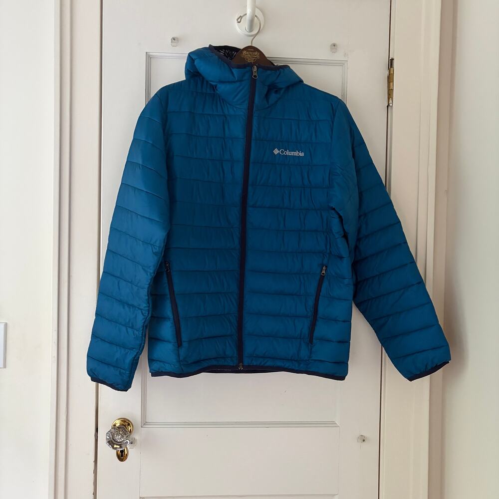 Columbia Sportwear Powder Lite Hooded Jacket Blue Quilted #1896741 Size Medium - Picture 2 of 8